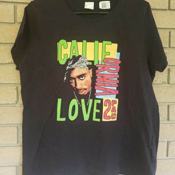 Black Tupac - California Love Womens T-Shirt Size: Large - Picture 1 of 2